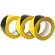 GTSE Hazard Tape Black and Yellow, 50mm (2") x 33m, Strong Adhesive Warning/Caution Tape, Floor Marking Tape, 3 Rolls