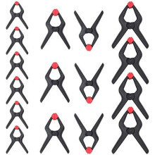 WORKPRO 16-Piece Heavy Duty Plastic Nylon Spring Clamps Set, Clamps for Photography, Tarpaulin, Crafts, Garden, Patio, 6-1/2 Inches x 4pc, 4-1/2