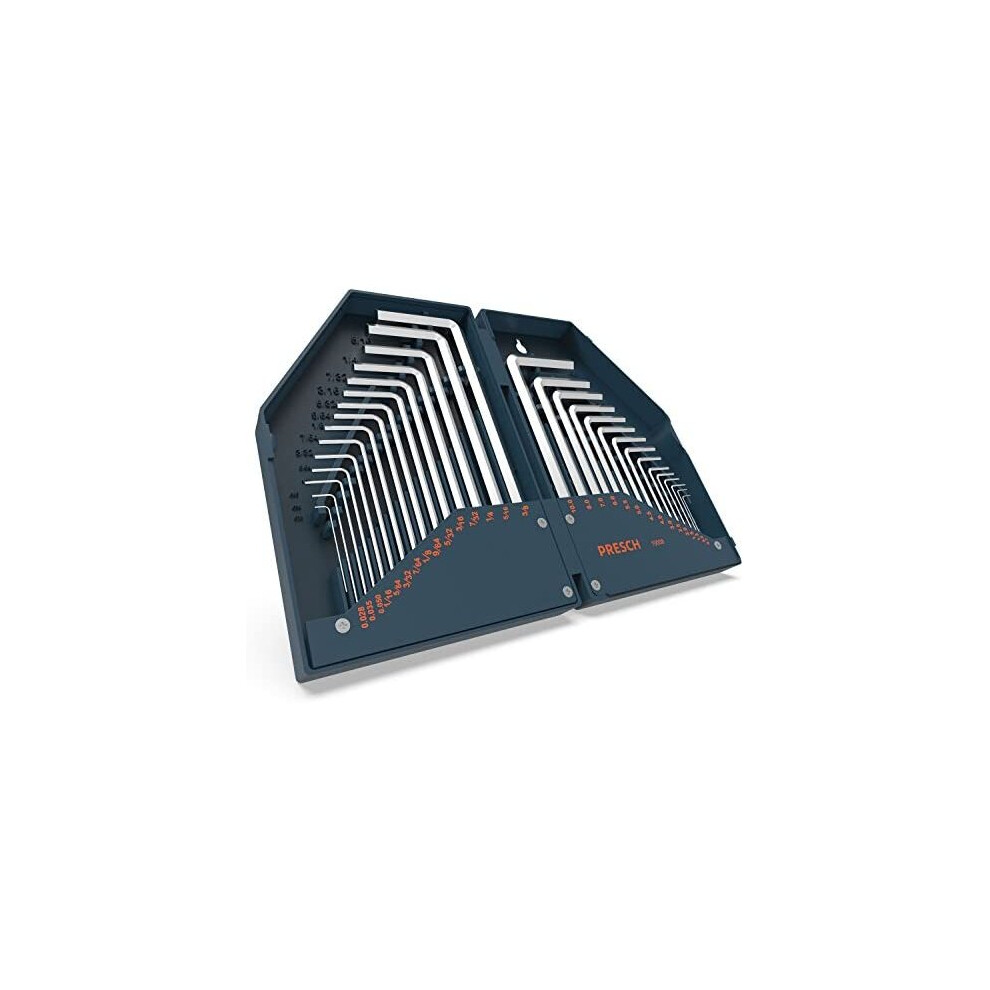 Presch Hex Key Set Hx 30Pcs. - Metric And Imperial Hex Keys Set - Large Hexagon Key Sets - Hex Wrench In One Compact Box For Hanging Up 4260465136249