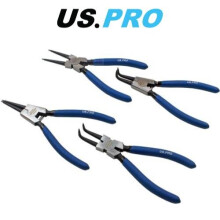 US PRO Tools 4 Piece 7" Circlip Pliers Set - Internal External Bent & Straight 2256
