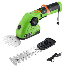 WORKPRO 2 in 1 7.2V Cordless Hedge Trimmer & Grass Shear with Lithium-Ion Battery, Handheld Hedge Cutter with 2 Blades, Grass Trimmer with 180°