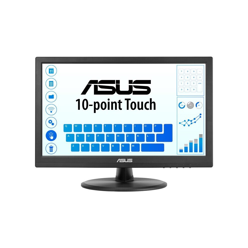 ASUS VT168HR - LED monitor - 15.6" - touchscreen - 1366 x 768 WXGA @ 60 Hz - TN - 220 cd/m - 400:1 - 5 ms - HDMI, VGA