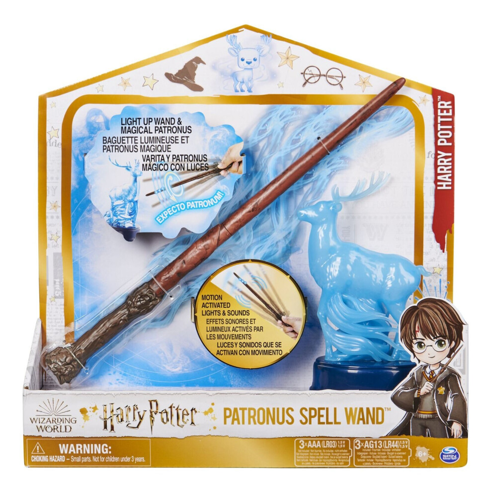 New Spin Master Wizarding World Harry Potter Patronus Spell Wand With Stag Figure