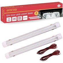 GADLANE 12V LED Lights for Car - Ultra-Bright 12V LED Strip Light Bar For Van, Campervan & Car LED Interior Lights with On/Off Switch - 6000K - 2 x