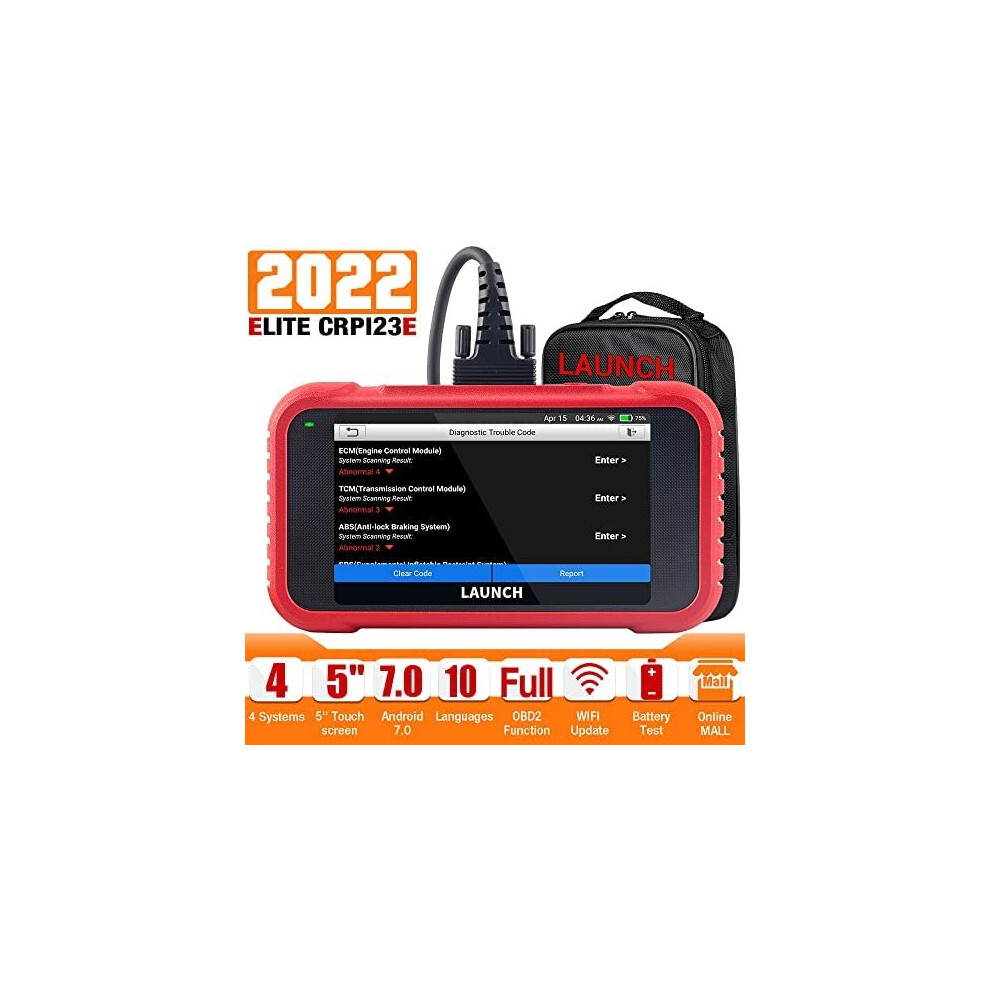 LAUNCH CRP123E OBD2 Scanner - Engine/ABS/SRS/Gearbox Launch OBD2 Code Reader with Battery Test, AutoVIN,Check Engine, WiFi Free Update, Car diagnostic