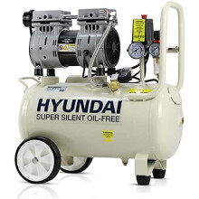 Hyundai 24 Litre Air Compressor, 5.2CFM/100psi, Silenced, Oil Free, Direct Drive 1hp with 2 Year Warranty