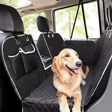 Pecute Dog Car Seat Cover 100% Waterproof,Rear Seat Covers for Dogs with Viewing Window/Side Flaps/Storage Bags,Dog Car Hammock Scratch Proof Nonslip