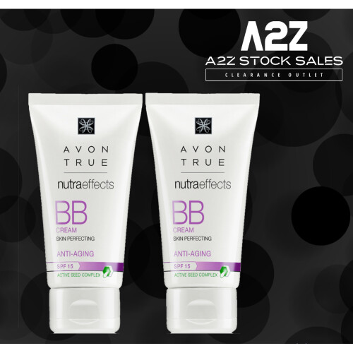 Avon 2x Avon True NutraEffects BB cream Anti-Aging SPF15 EXTRA LIGHT
