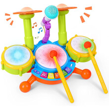 Kids Electric Drum Kit Baby Musical Instruments with Microphone Toys Gifts