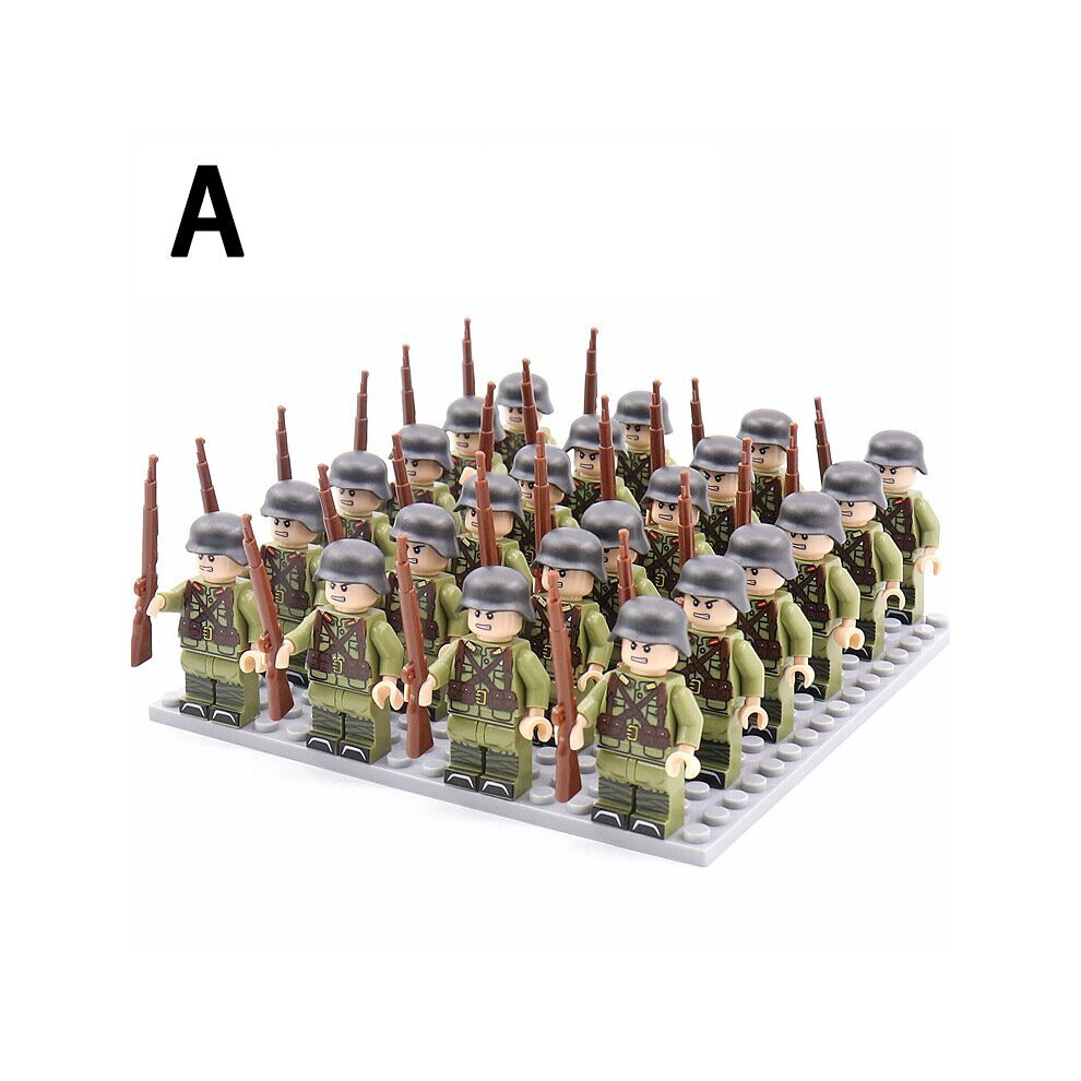 24PCS Army Phalanx Blocks Minifigures With Plate