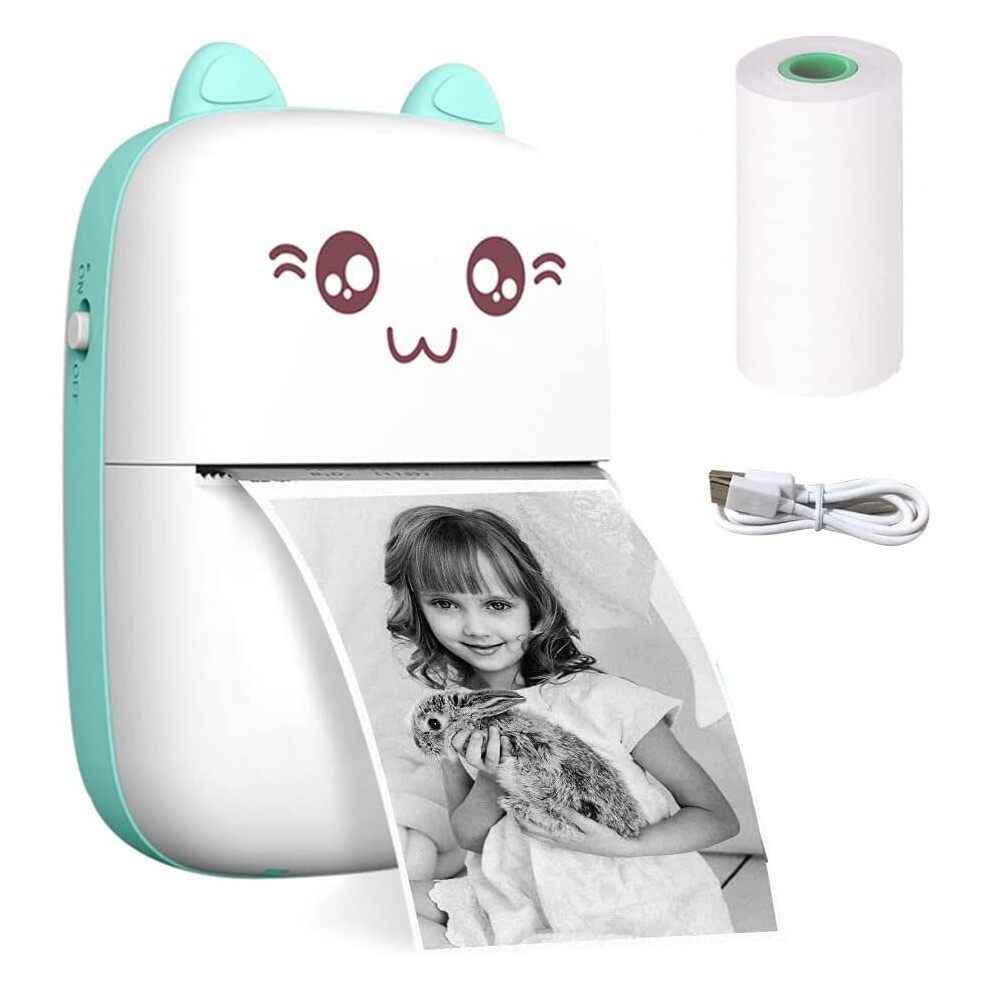 (Cat blue-1) Mini Wireless Smart Sticker Printer