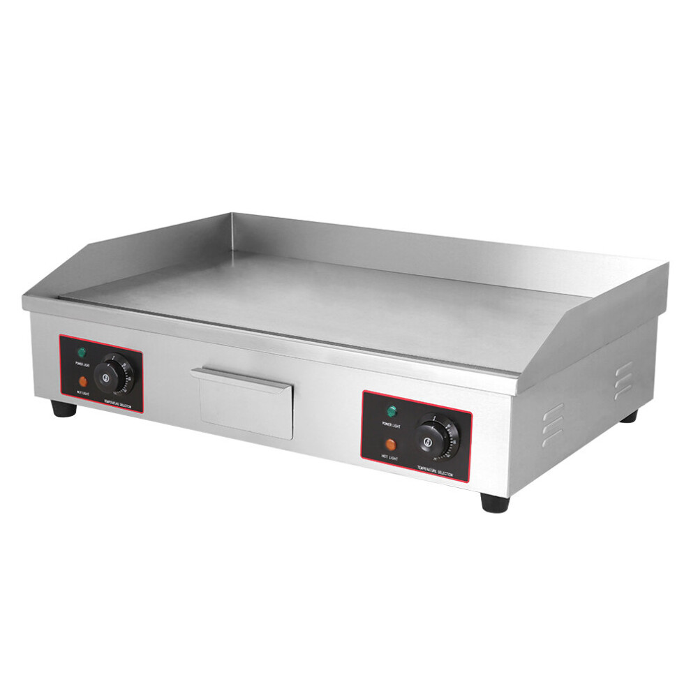 73cm Commercial Electric Griddle Countertop Kitchen Hotplate Stainless Steel