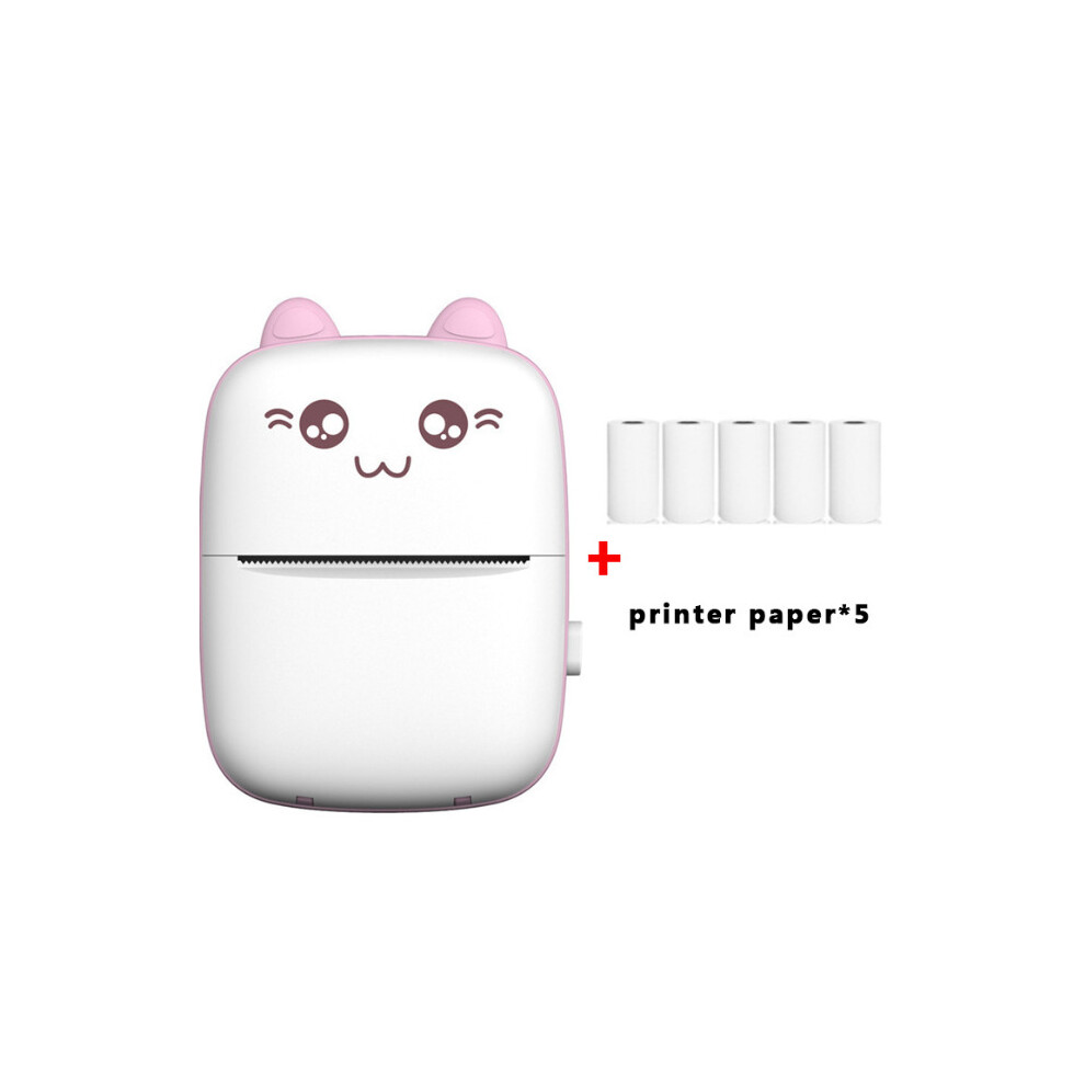 (Cat pink-5) Mini Wireless Smart Sticker Printer