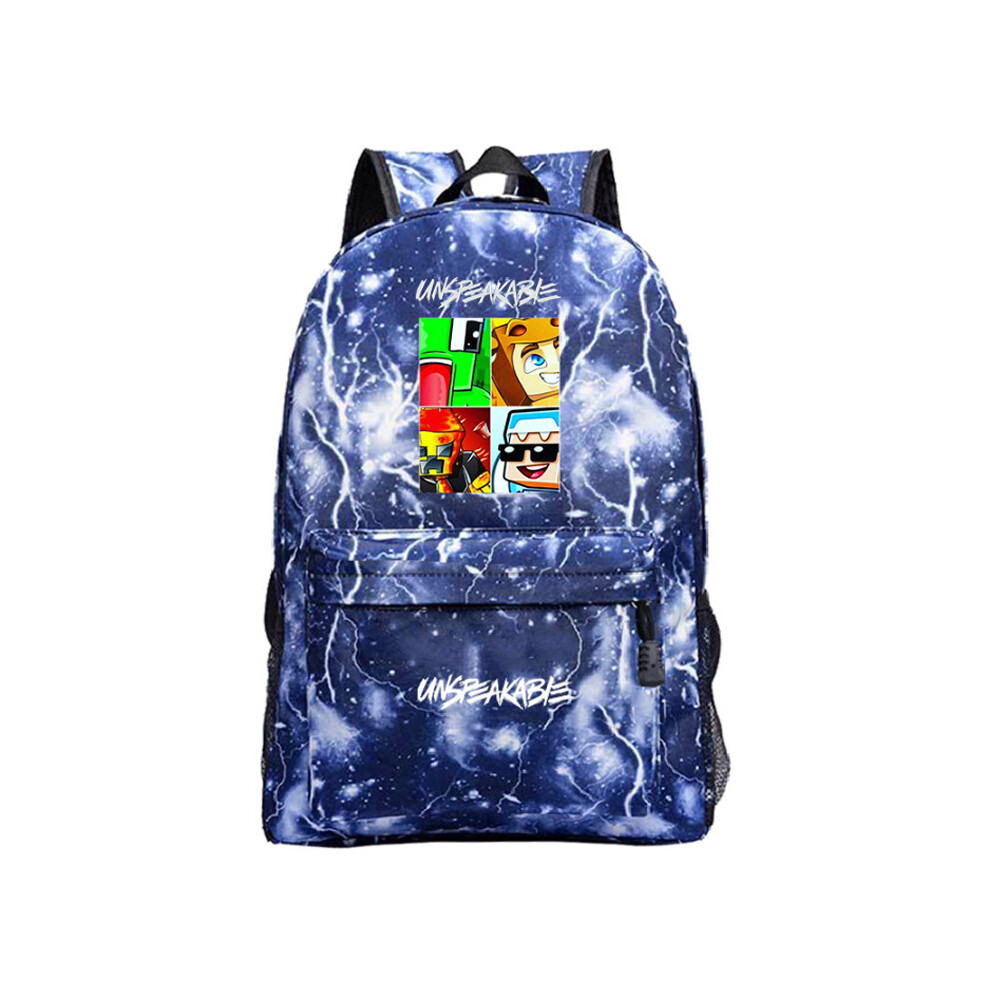 (Thunder BlueB) UNSPEAKABLE Backpacks Students school bags Boys Girls Bookbag Casual  Backpack