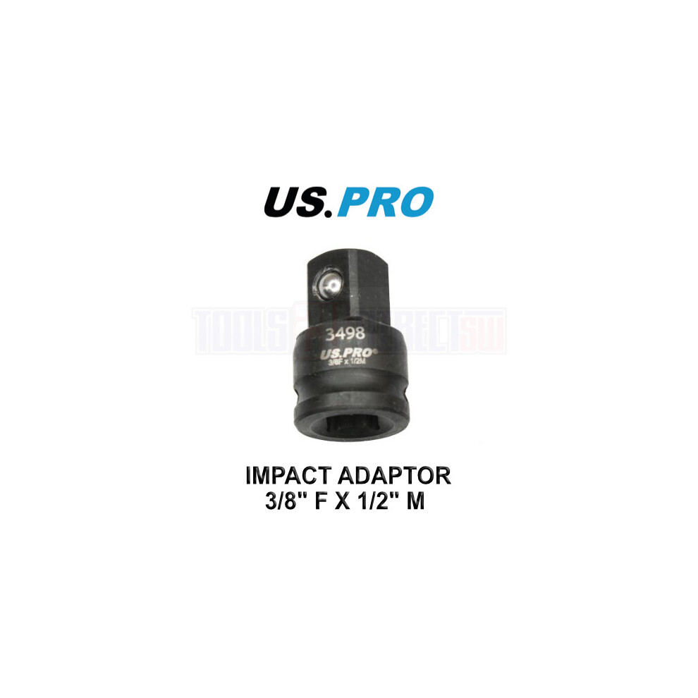 Us Pro Tools Impact Socket Adaptor Step Up Adapter 3/8" Inch F To 1/2" Inch M 3498 5060599867144