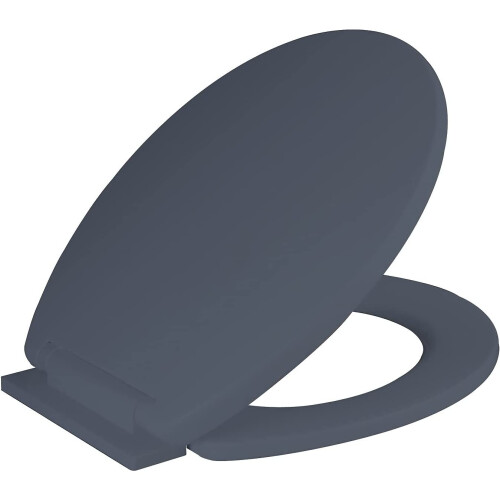 (Grey) Ram® Soft Close Toilet Seat with Quick Release 1