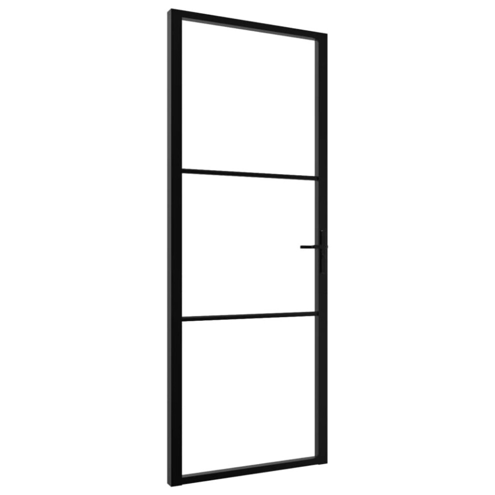 vidaXL Interior Door Barn Door Sliding Door ESG Glass and Aluminium Black