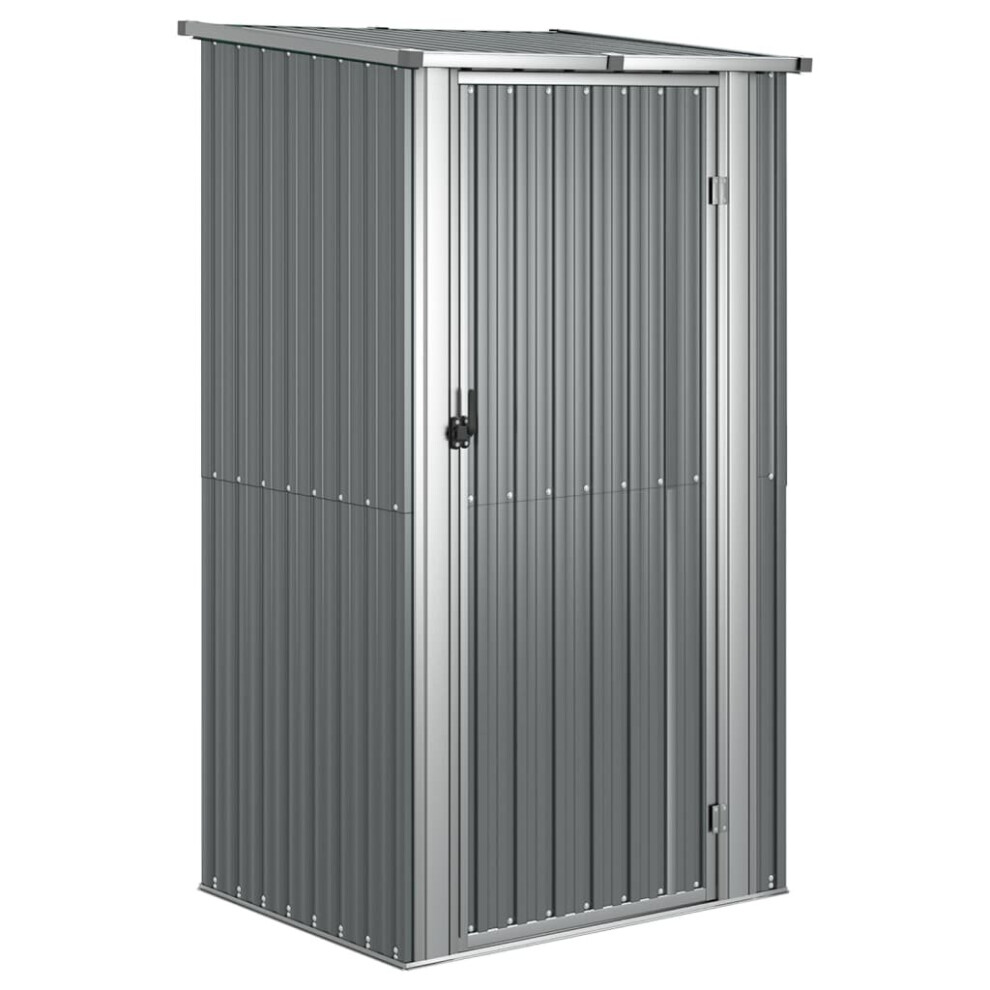 vidaXL Garden Shed Grey Galvanised Steel Outdoor Storage Shed Tool Organiser