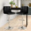 Black Comfortable Bar Stools UK Kitchen Home Chairs Set of 2 1