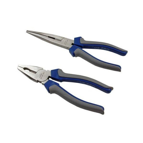 us pro US PRO Tools 5pc Pliers Set In case combination long bent nose side cutters water pump 1821 2
