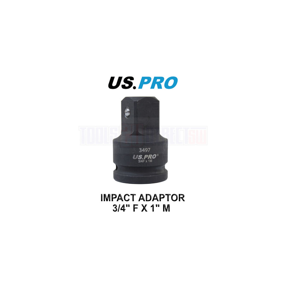 US PRO Tools Impact Socket Adaptor Step Up Adapter 3/4 Inch F to 1 Inch M 3497