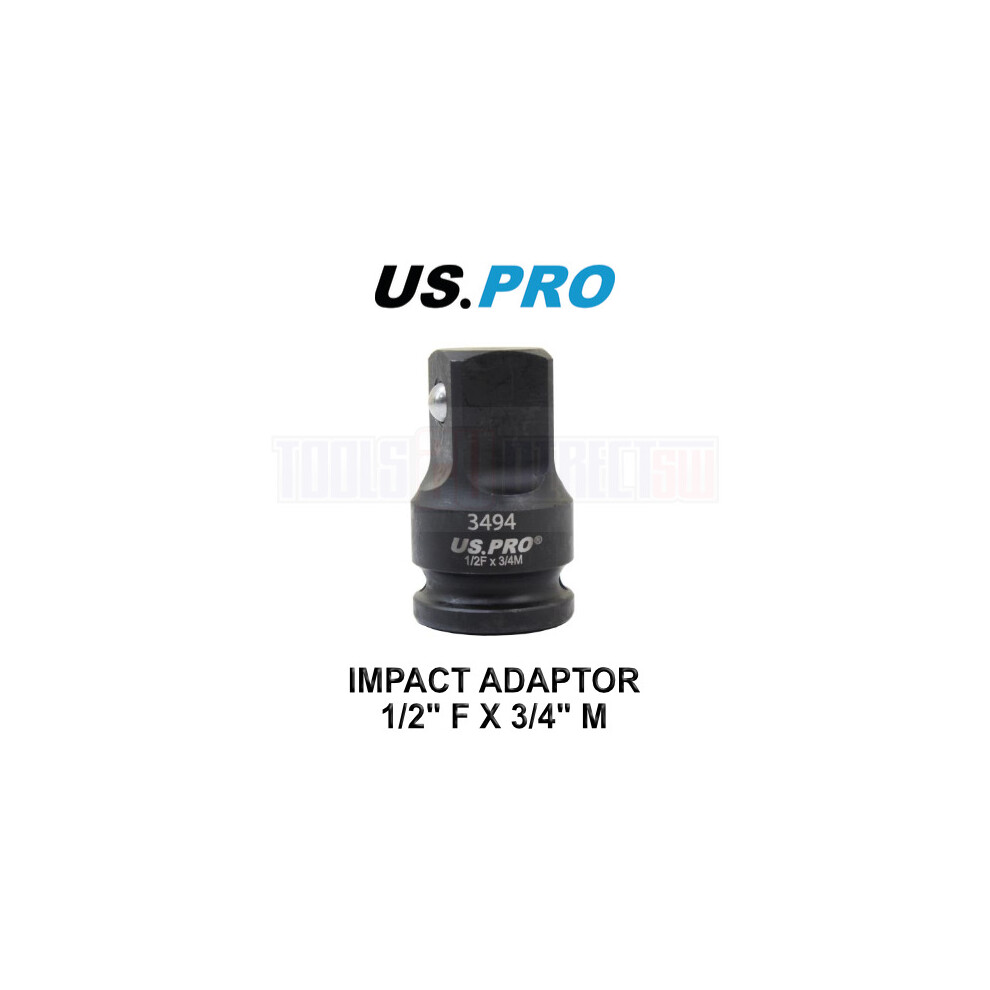 Us Pro Tools Impact Socket Adaptor Step Up Adapter 1/2" Inch F To 3/4" Inch M 3494
