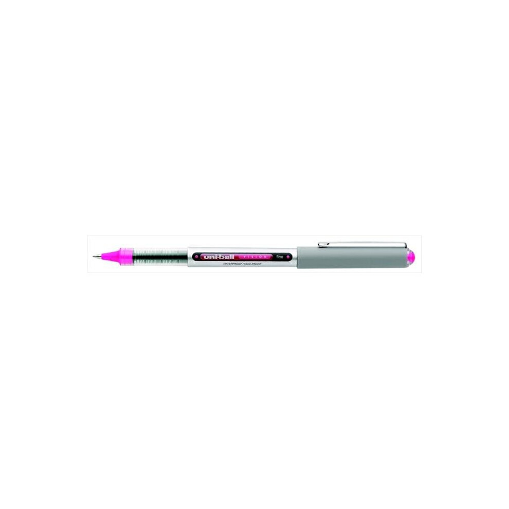 Uni-Ball 002903 Vision Waterproof Rollerball Pen, 0.7 Mm. Fine Tip, Passion Pink