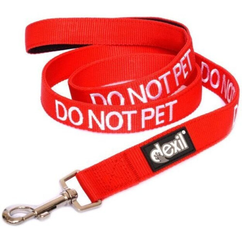 DO NOT PET Red Colour Coded 60cm 120cm 180cm Padded Dog Lead PREVENTS Accidents By Warning Others of Your Dog in Advance (120cm)