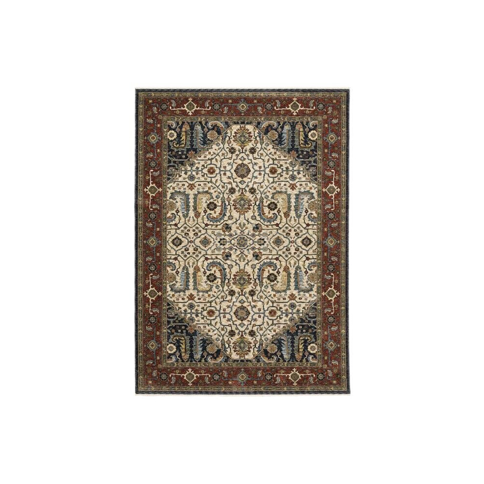 Oriental Weavers A752W1100153ST Aberdeen 752W1 Rectangle Traditional Rug, Ivory - 3 ft. 3 in. x 5 ft.