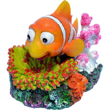 Supa Air Operated Clown Fish Aquarium/Fish Tank Ornament | Realistic Detail | Approx. 12.0cm(L) x 9.0cm(W) x 9.5cm(H).