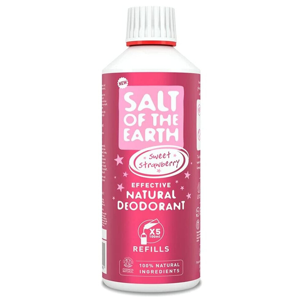 Salt Of The Earth Natural Deodorant Spray Refill By Sweet Strawberry, 500 Ml