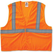 Ergodyne - 20967 GloWear 8205HL Reflectieve Veiligheidsvest, Hoge Zichtbaarheid Oranje, Type R Klasse 2, 2XL/3XL