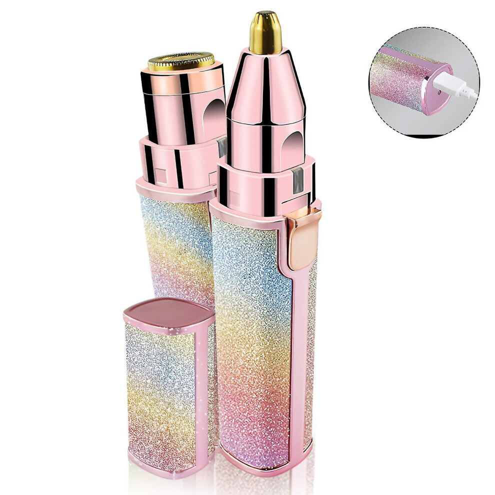 (Rainbow) Women's Painless Hair Remover Shaver Hair Trimmer Rechargeable Razor