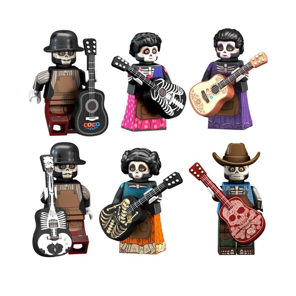 Zhike 6Pcs Coco Minifigure Assembled Building Blocks Minifigure Educational Children's Toys Collectible Gifts Halloween Christmas Gifts