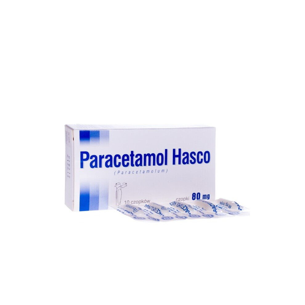 Hasco Lek Paracetamol Hasco 80 Mg, Czopki Doodbytnicze, Suppositories, 10 Pcs