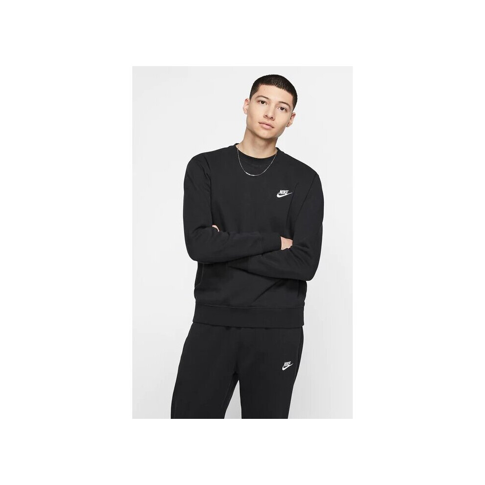 New Nike Men's (, L) Sportswear Crewneck Tracksuit Set Clubfleece Black 804340 804406 Nike Mens Crewneck Tracksuit