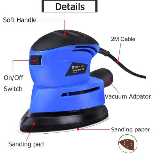 Detail Sander Palm Random Orbital Mouse Sander Polisher Sanding Tool ...