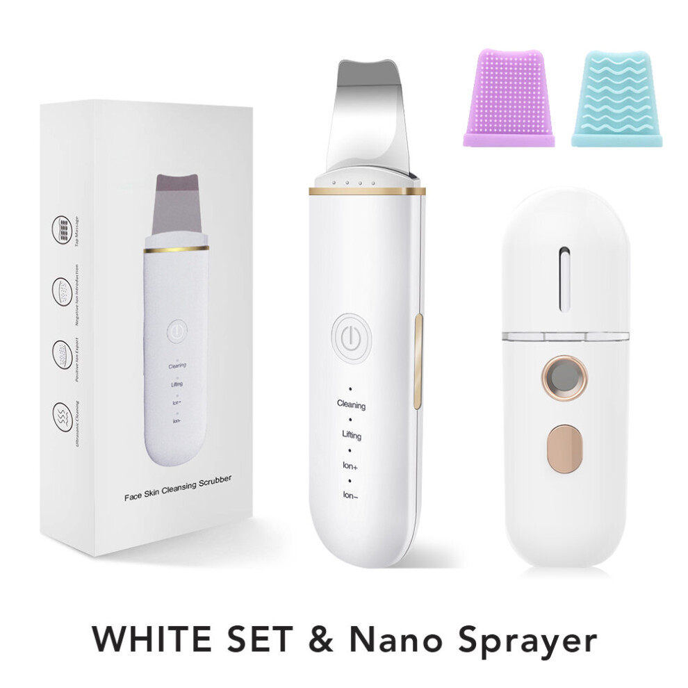 Gacloz White ( Set 1) Ultrasonic Skin Scrubber Vibration Face Spatula