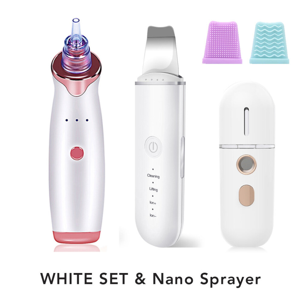 Gacloz White ( Set 2) Ultrasonic Skin Scrubber Vibration Face Spatula