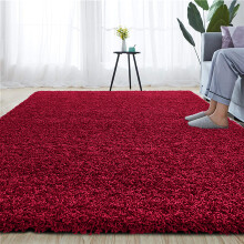 (BURGUNDY, 80 X 150 CM) EXTRA THICK HEAVY 5CM PILE SOFT LUXURIOUS SHAGGY MODERN AREA BEDROOM HALL RUG RUNNER MAT SHAGGY RUGS
