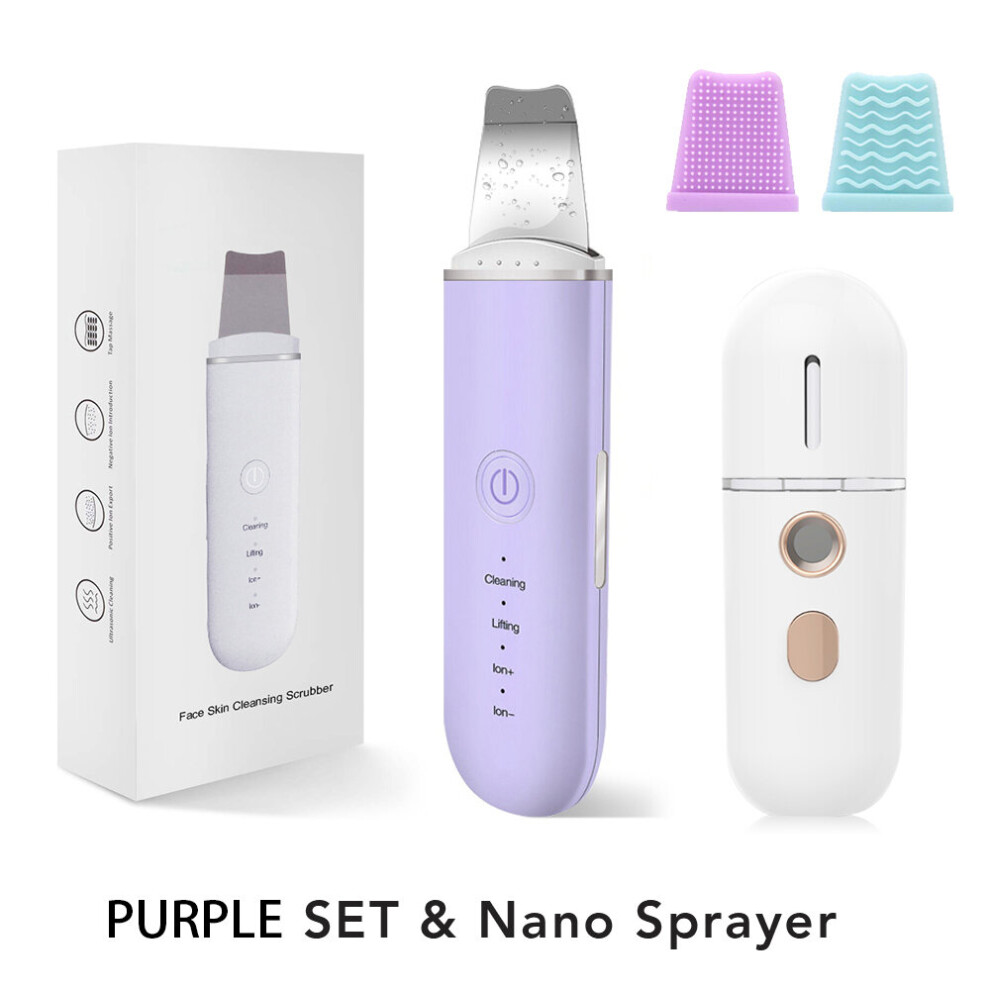 Gacloz Purple ( Set 1) Ultrasonic Skin Scrubber Vibration Face Spatula