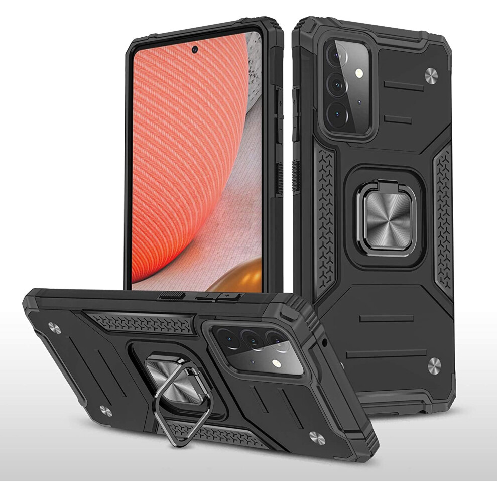 (Black) Samsung Galaxy A13 4G Ringcase Shockproof Cover Black 5056298011360