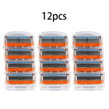 12Pcs Men's Safety Razor 5 Layer Blades Face Care Manual Shaving Blades