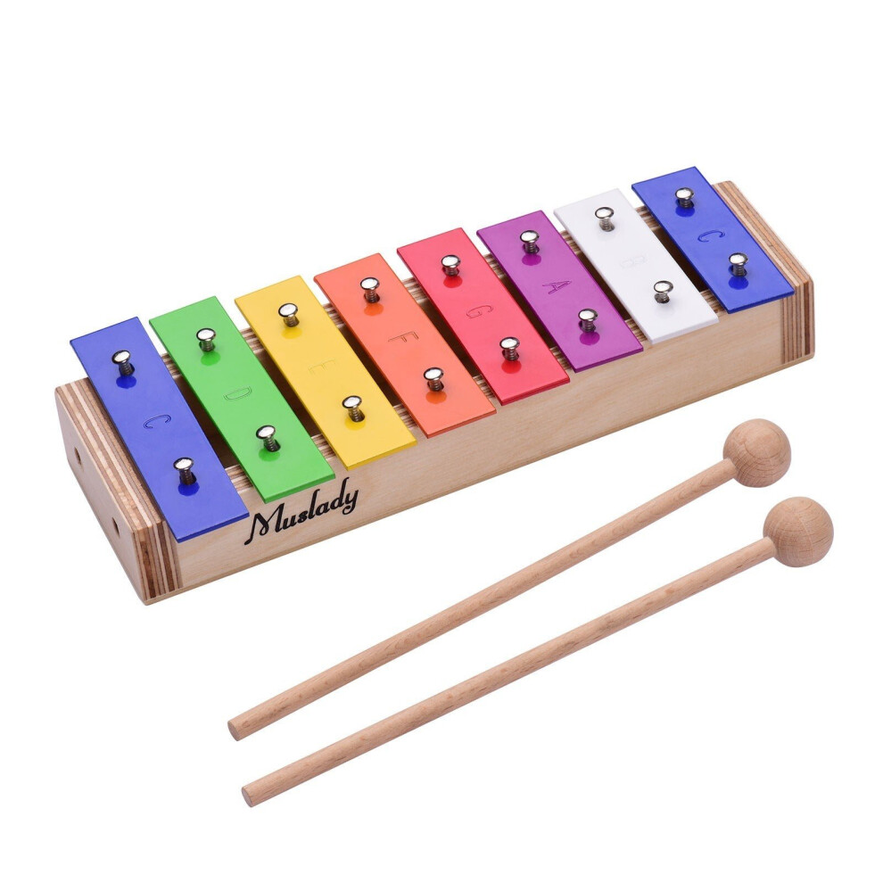 8-Note Colorful Xylophone Glockenspiel Percussion Musical Instrument Toy