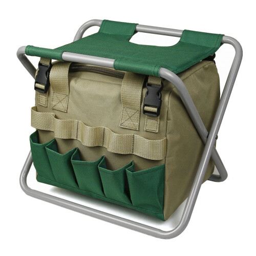 Gardening Stool Organizer and Folding Garden Seat Combo 1
