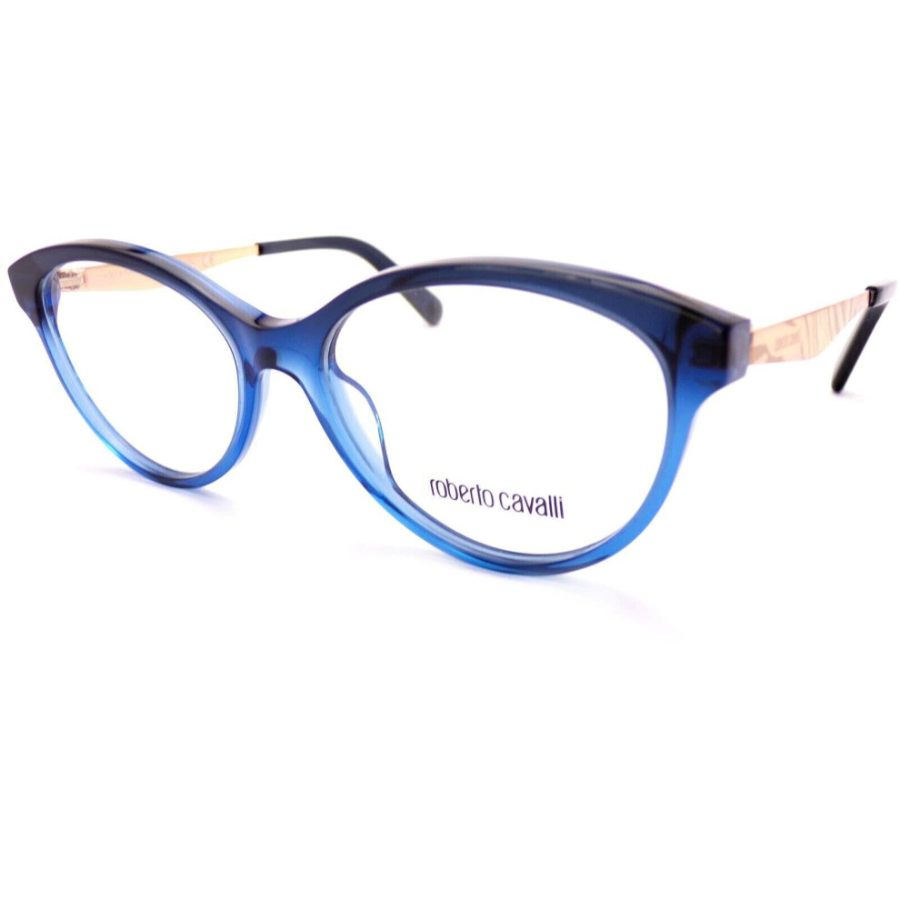 Roberto Cavalli Glasses Frame 53Mm Crystal Blue/ Rose Gold Rc5094 092
