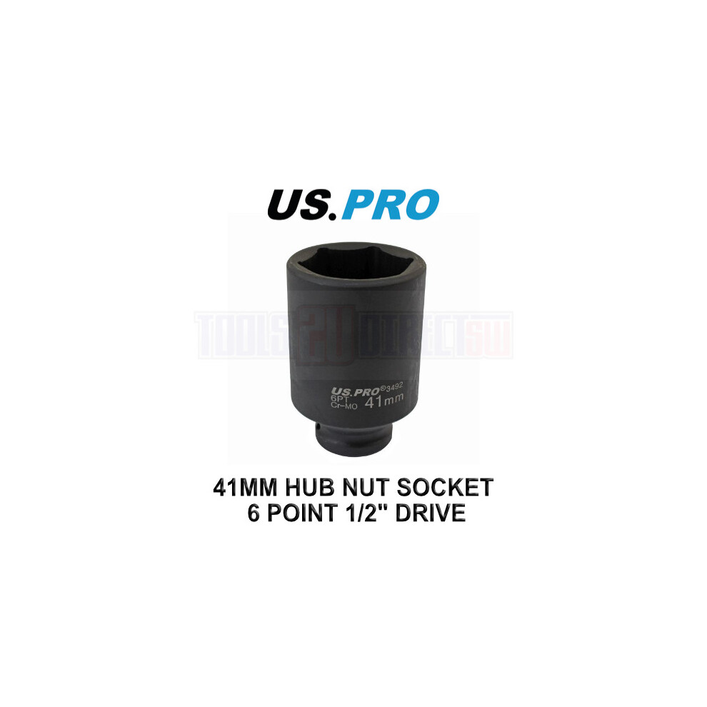 US PRO Tools 41mm 1/2" Drive Axle Hub Nut Socket 6 Point Deep Impact Socket 3492