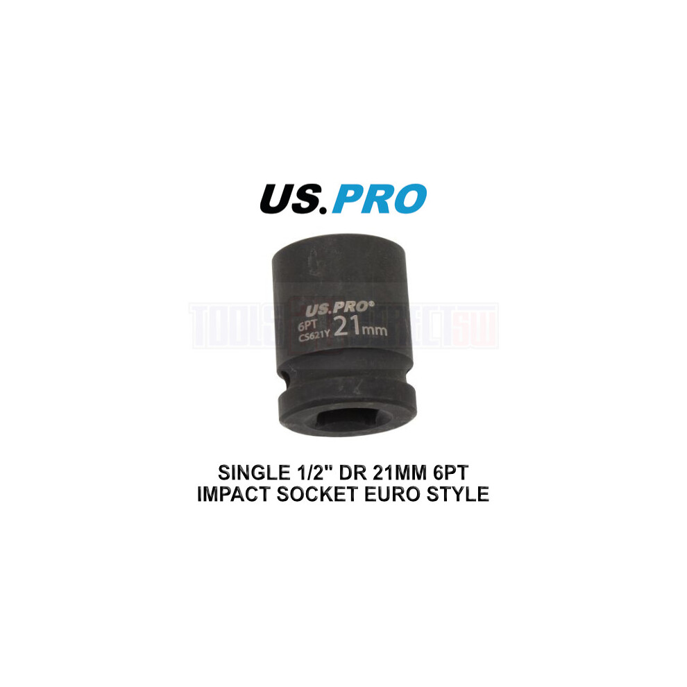 Us Pro Tools 21Mm Impact Socket 1/2" Drive 6 Point Single Hex 3822 5060848151758