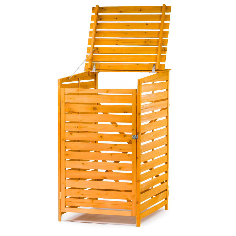 Kct Single Wheelie Bin Storage (1 X 240L) Wooden Store For Rubbish Recycling Dustbin Outdoor Garden Hideaway Holder Hider Tidy Box Unit Cover Cabinet