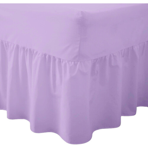 (King, Lilac) Luxury Percale Fitted Valance Sheet Non Iron Sheet